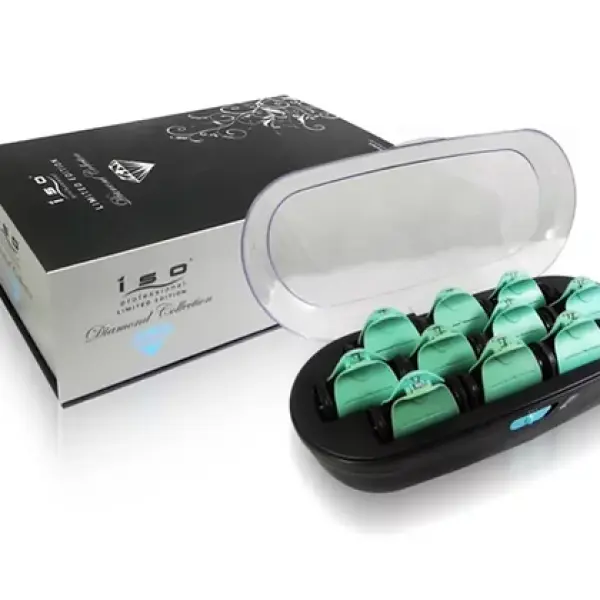 ISO Beauty Diamond Collection 10pc Pearl Ceramic Hair Hot Rollers Set