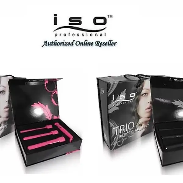 ISO Beauty TRIO 3P Curling Iron Wand GIFT SET